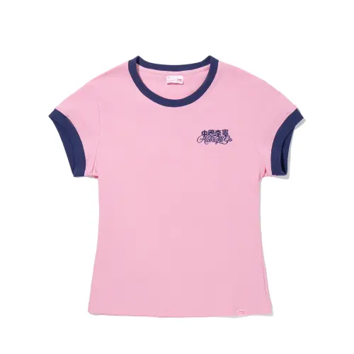 Li Ning T Shirt Women's Peach Wood Pink