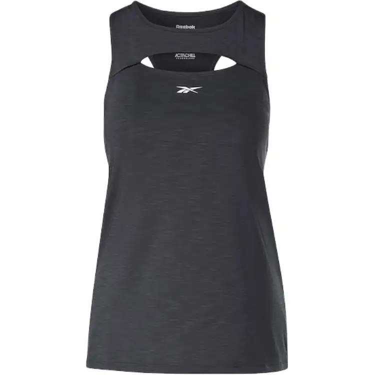 Reebok Tank Tops Women's Black Crew Neck Moderate Other