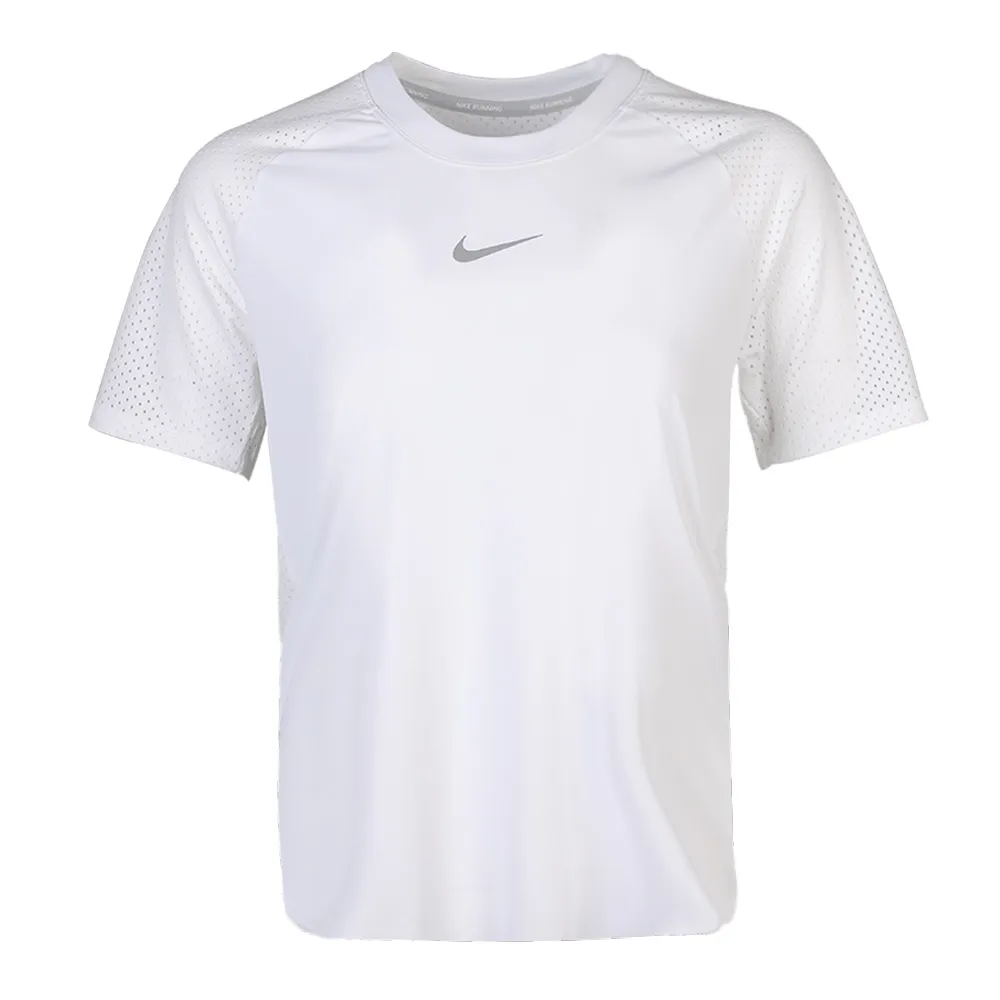 Nike T-Shirts Women's White Crew Neck Moderate Straight Fit