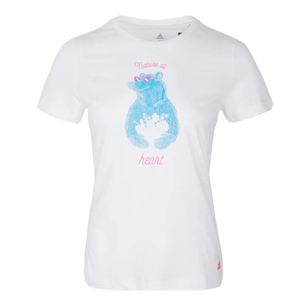 Adidas T-Shirts Women's White Crew Neck Moderate
