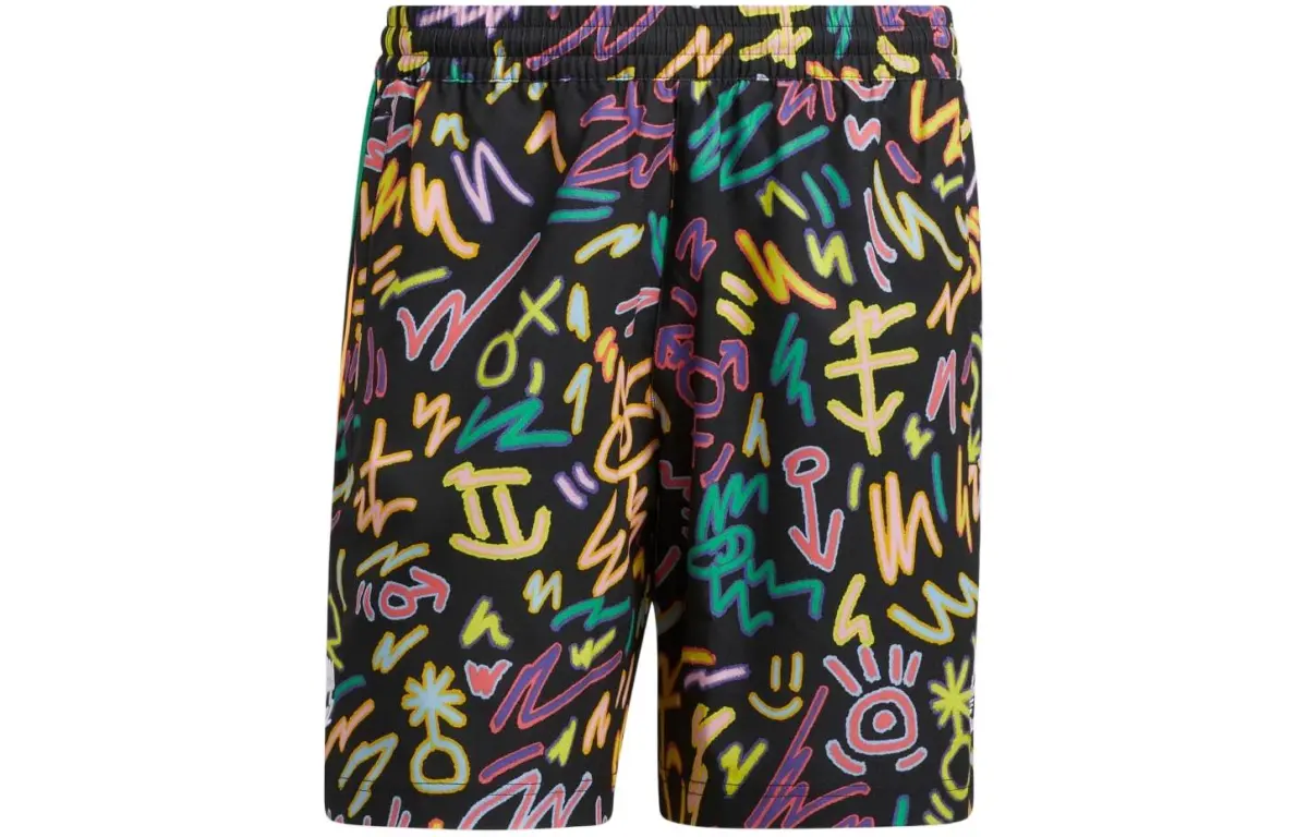 Adidas Sports Shorts Men's Black Moderate Straight Fit Pants