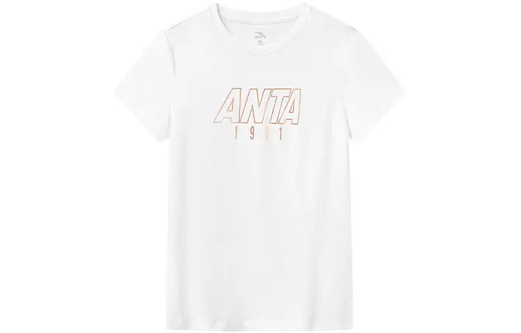 ANTA Life Collection T Shirts Women's White Crew Neck Moderate Straight Fit