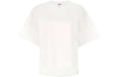 LOEWE SS21 Drop Shoulder Sleeve T Shirt Women's White