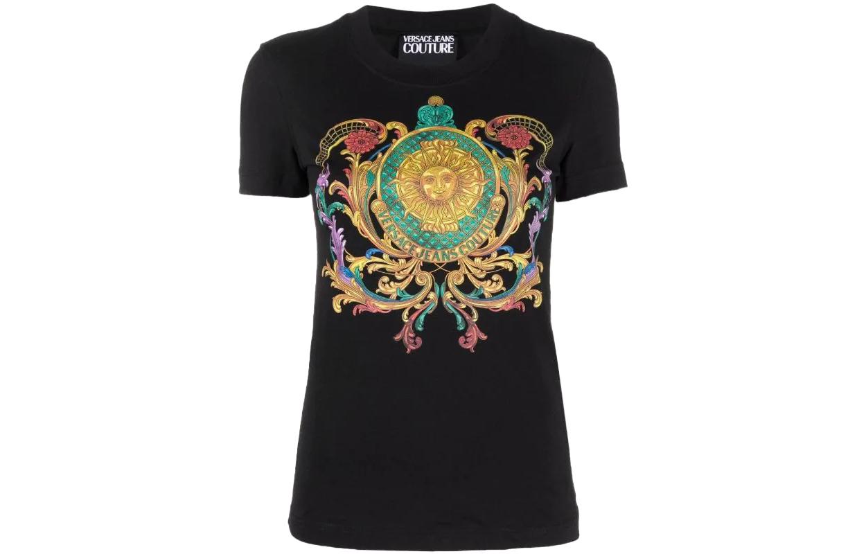 Женская футболка Versace Jeans Couture SS22 T-Shirt (черная)
