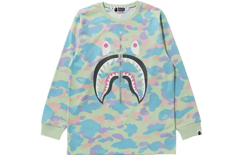 A BATHING APE Shark Series T Shirts Women's Crew Neck Moderate Straight Fit