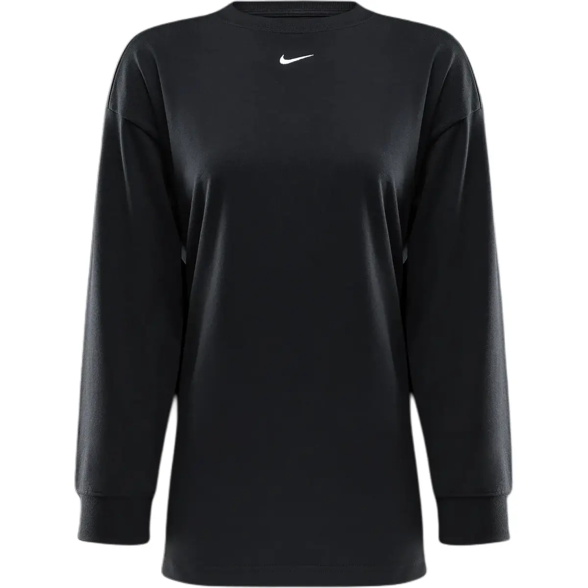 Nike T-Shirts Women's Black Crew Neck Moderate Straight Fit