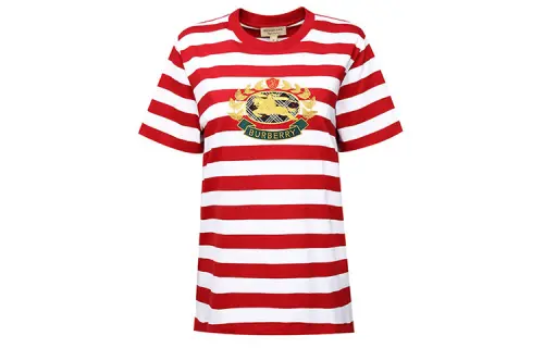 Burberry T Shirts Women's Red Crew Neck Moderate