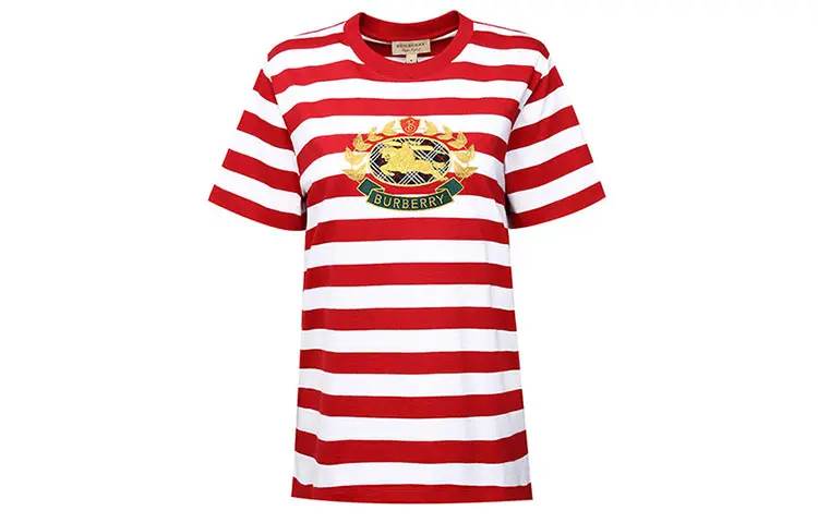 Burberry T Shirts Women's Red Crew Neck Moderate