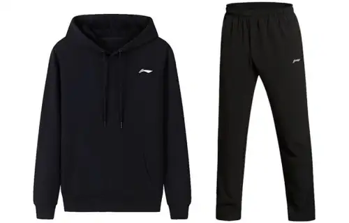 Li Ning Sweatshirt Set Men's Black+Black