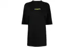 Vetements Logo Label T-Shirt 'Black/Neon Yellow'