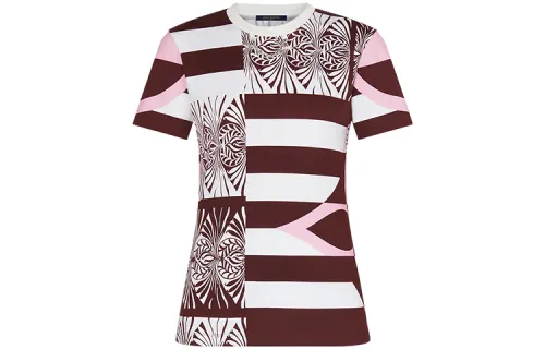 LOUIS VUITTON New Quarterly Products Of LV T Shirts Women's Pink Crew Neck Moderate Straight Fit