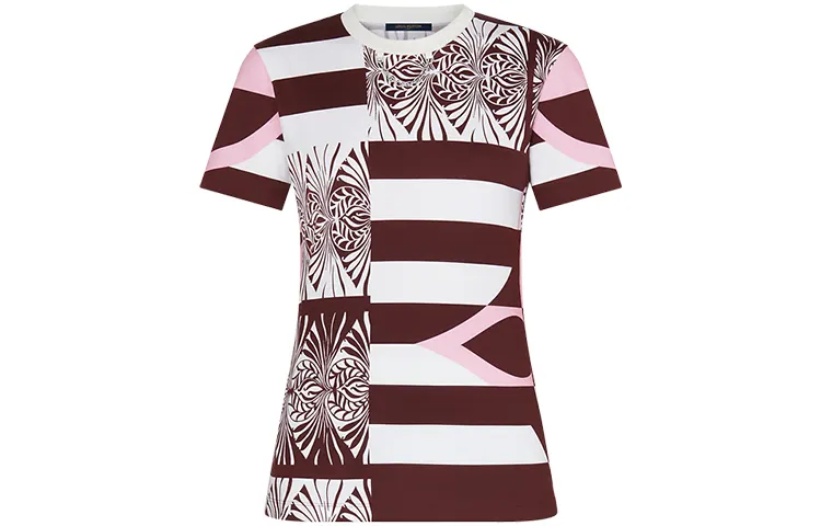 LOUIS VUITTON New Quarterly Products Of LV T Shirts Women's Pink Crew Neck Moderate Straight Fit