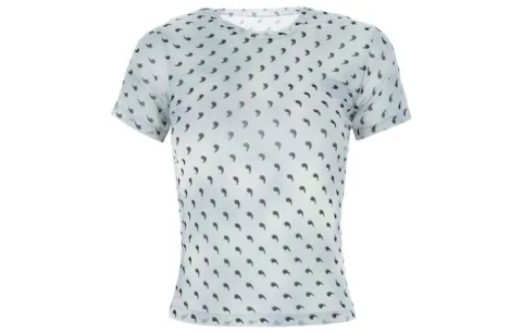 Maison Margiela T-Shirts Women's Blue Crew Neck Moderate Straight Fit