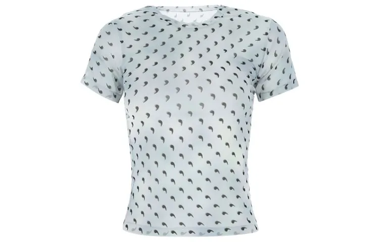 Maison Margiela T-Shirts Women's Blue Crew Neck Moderate Straight Fit