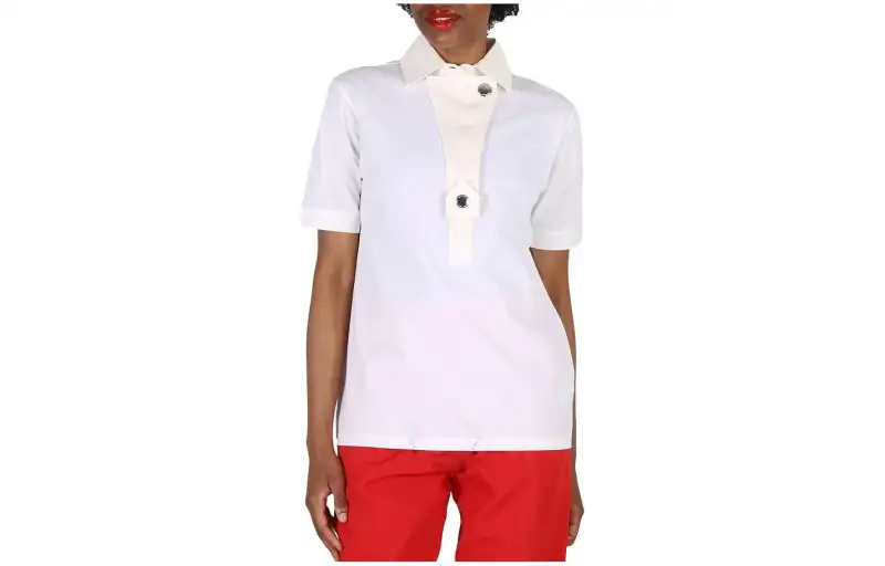 Burberry T Shirts Women's White Lapel Moderate Other