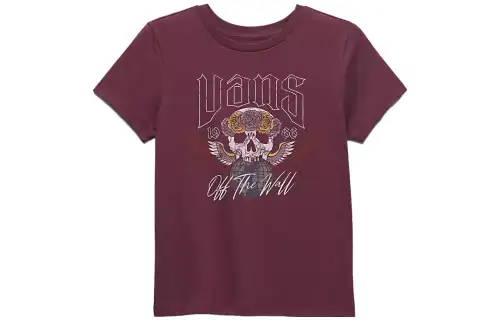 Vans T Shirts Women's Red Crew Neck Moderate Straight Fit