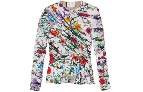 GUCCI X Balenciaga T Shirts Women's Multicolor Crew Neck Moderate Other