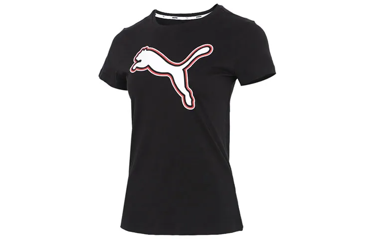 PUMA SUMMER STRIPES T-Shirts Women's Black Crew Neck Moderate Other