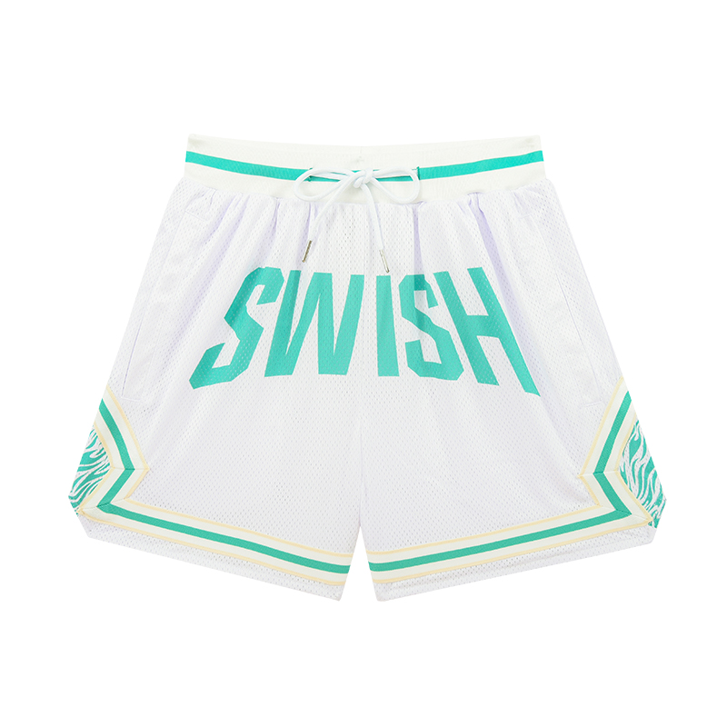SWISH THE BALL IN Tiger print series American sports double-layer mesh basketball pants for men