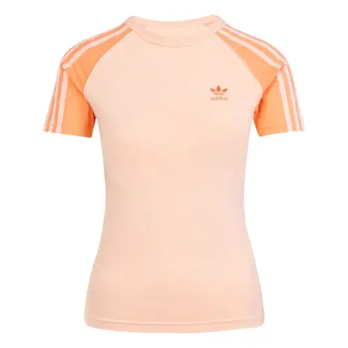 Adidas Women's Adicolor 3 Stripes Raglan Slim T Shirt Glow Pink