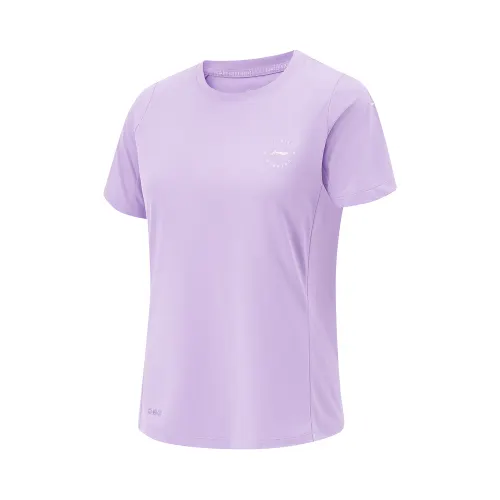 Li Ning Running Collection T Shirt Women's Breeze Purple