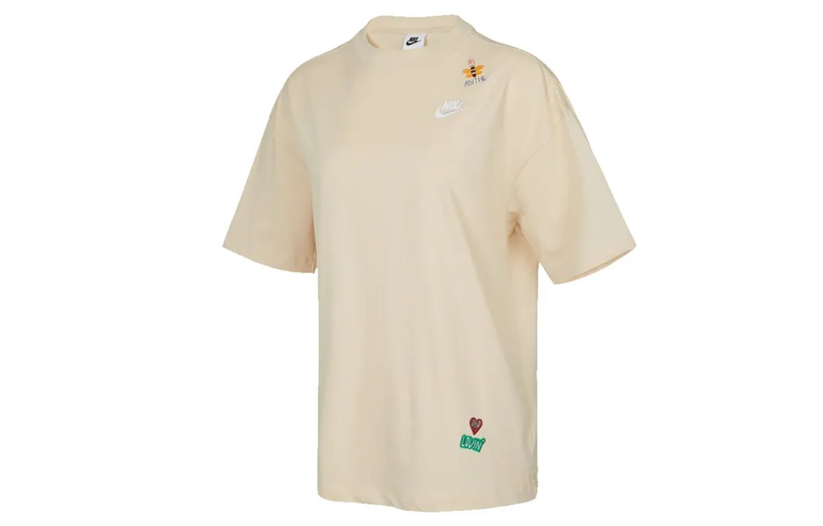 Nike Drop Shoulder Sleeve T Shirt Women's Light Yellow