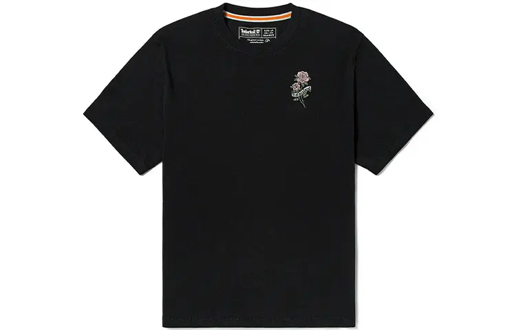 Timberland T Shirts Women's Black Crew Neck Moderate Straight Fit