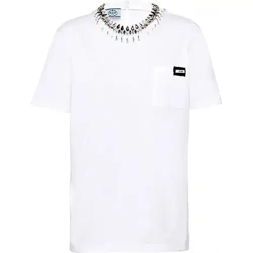 PRADA T Shirts Women's White Crew Neck Moderate