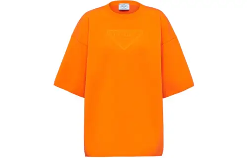 PRADA T Shirts Women's Orange Crew Neck Moderate