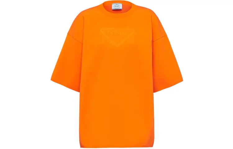 PRADA T Shirts Women's Orange Crew Neck Moderate