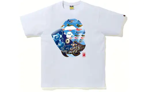 A BATHING APE Head Series T Shirts Women's Crew Neck Moderate Straight Fit