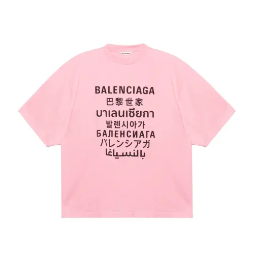 Balenciaga Languages Oversized T Shirt 'Pink/Black'