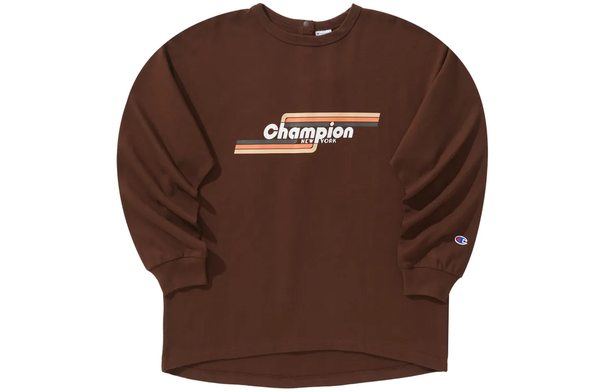 Champion Crew Neck Loose Fit Straight Fit Long Sleeved T Shirt Japan Version Women's
