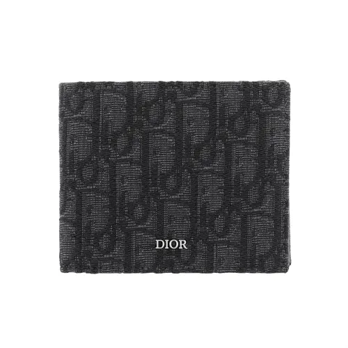 DIOR Fabric Card Holder, Wallet Men's Black