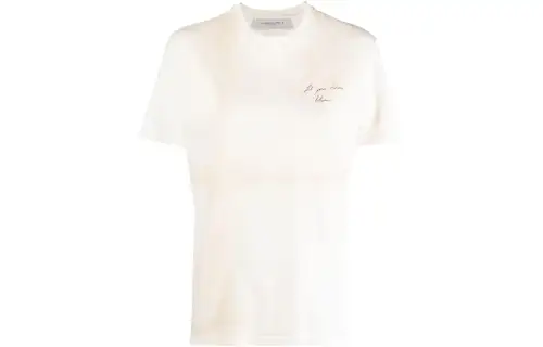 【Previous Season】quote-print distressed cotton T-shirt