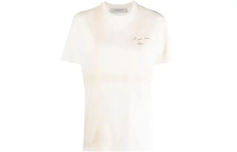 【Previous Season】quote-print distressed cotton T-shirt