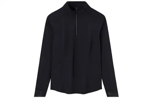 ANTA T Shirts Women's Black Stand Collar Moderate Straight Fit