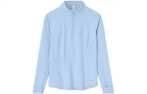 ANTA T Shirts Women's Asian Games Blue Stand Collar Moderate Straight Fit