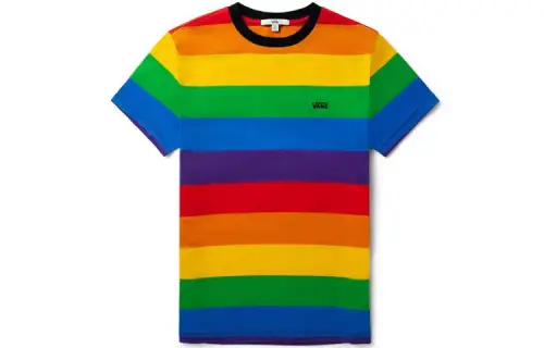 Vans T Shirts Women's Rainbow Crew Neck Moderate Straight Fit
