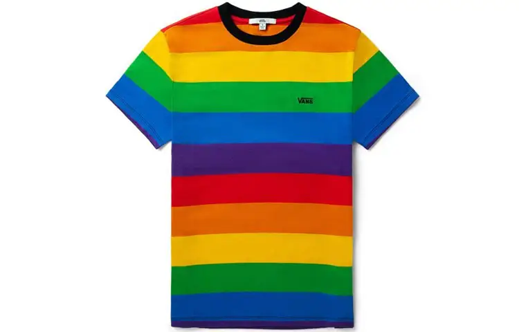 Vans T Shirts Women's Rainbow Crew Neck Moderate Straight Fit