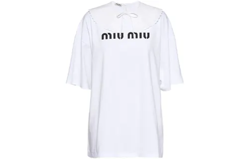 MIU MIU T Shirts Women's White Crew Neck Moderate Other