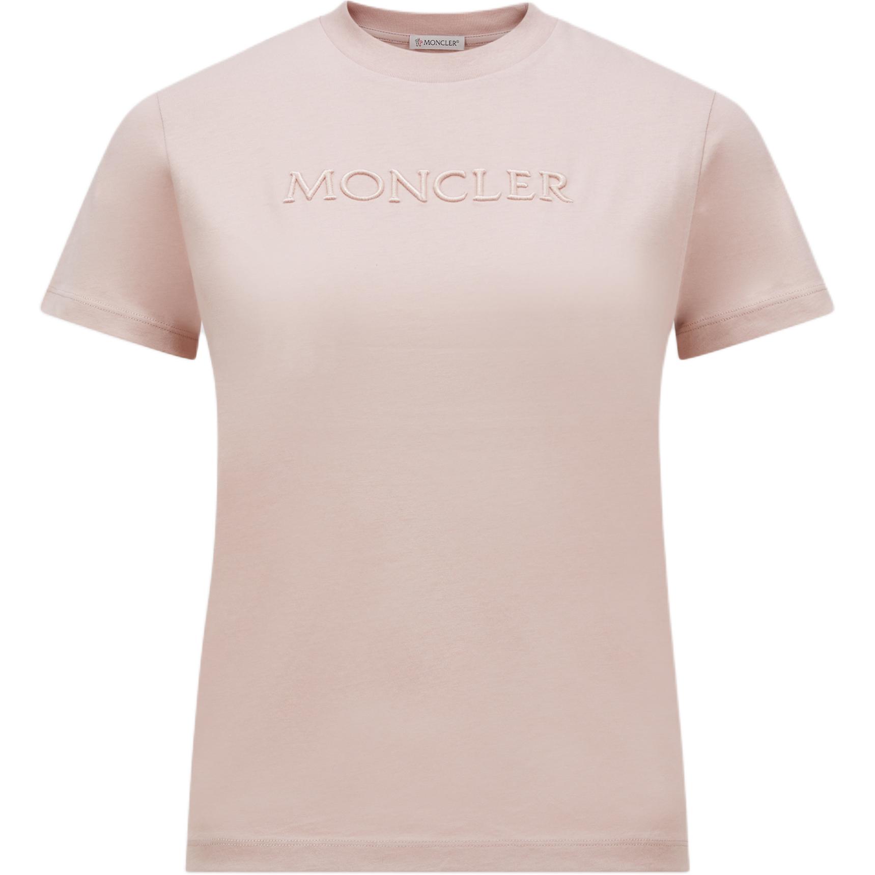 Женская футболка Moncler K10938C0000889AUO529 (розовая)