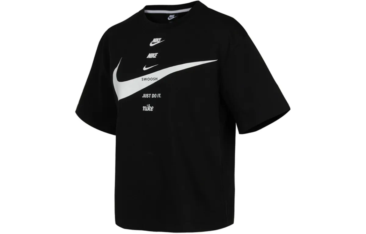 Nike Drop Shoulder Sleeve T Shirt Women's Black