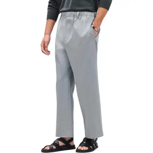 HERMES Casual Pants Men's Gray Moderate Straight Fit Pants