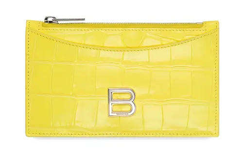 Balenciaga Cow Leather Coin Purse, Card Holder Women's Yellow