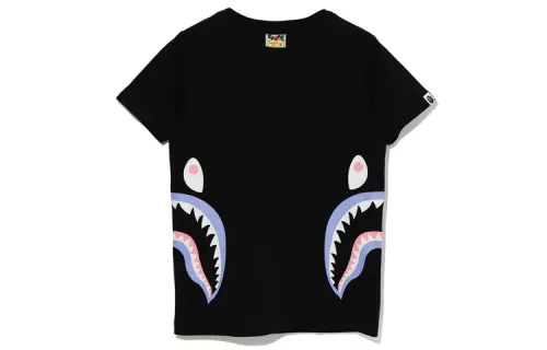 A BATHING APE Shark Series T Shirts Women's Crew Neck Moderate Straight Fit