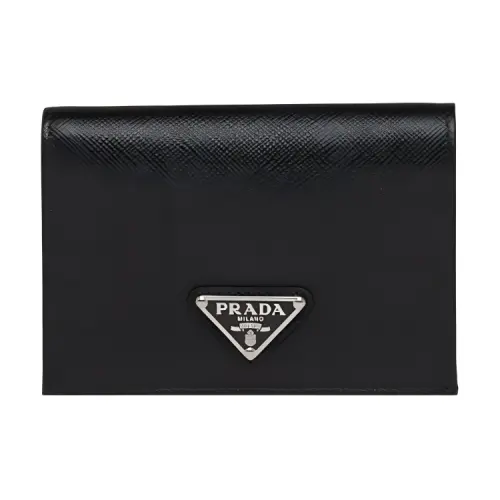 PRADA Saffiano Leather Wallet Small Women's Black