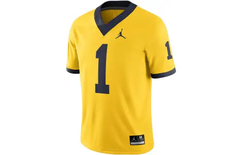 Jordan Michigan Wolverines Soccer Jerseys Men's Yellow Moderate Straight Fit