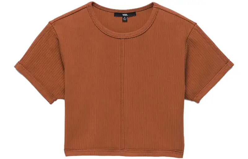 Vans T Shirts Women's Terracotta Earth Tone Crew Neck Moderate Straight Fit