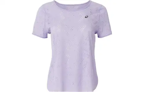 ASICS T Shirts Women's Purple Crew Neck Moderate Straight Fit